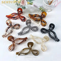 New Style Women 11cm Large Matte Bows Plastic Hair Claw Solid Color Jelly Ponytail Clips Hair Accessories