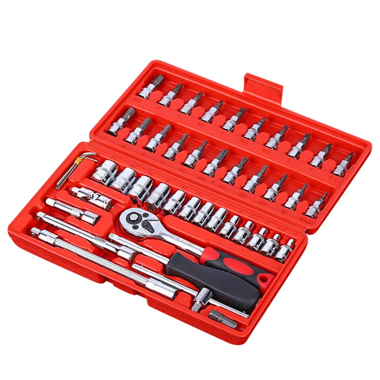 Epsilon Factory Direct Selling Heavy Standard Hand Tools 46 Piece Auto Repair Kit Socket Wrench Set Plastic Box werkzeug set