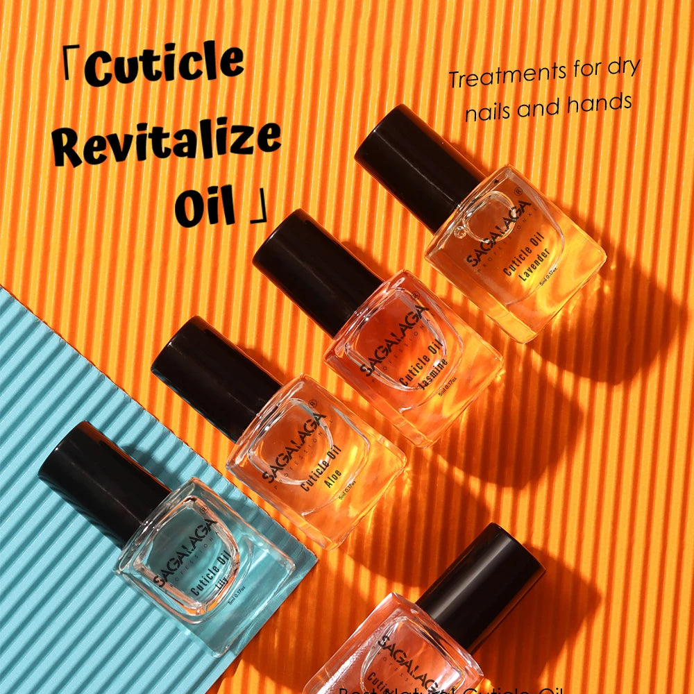 SAGALAGA Nail Care Mini Cuticle Oil Contain Vitamin E 5ml Roller Pen Growth Oil for Repaired Cuticles Custom Logo