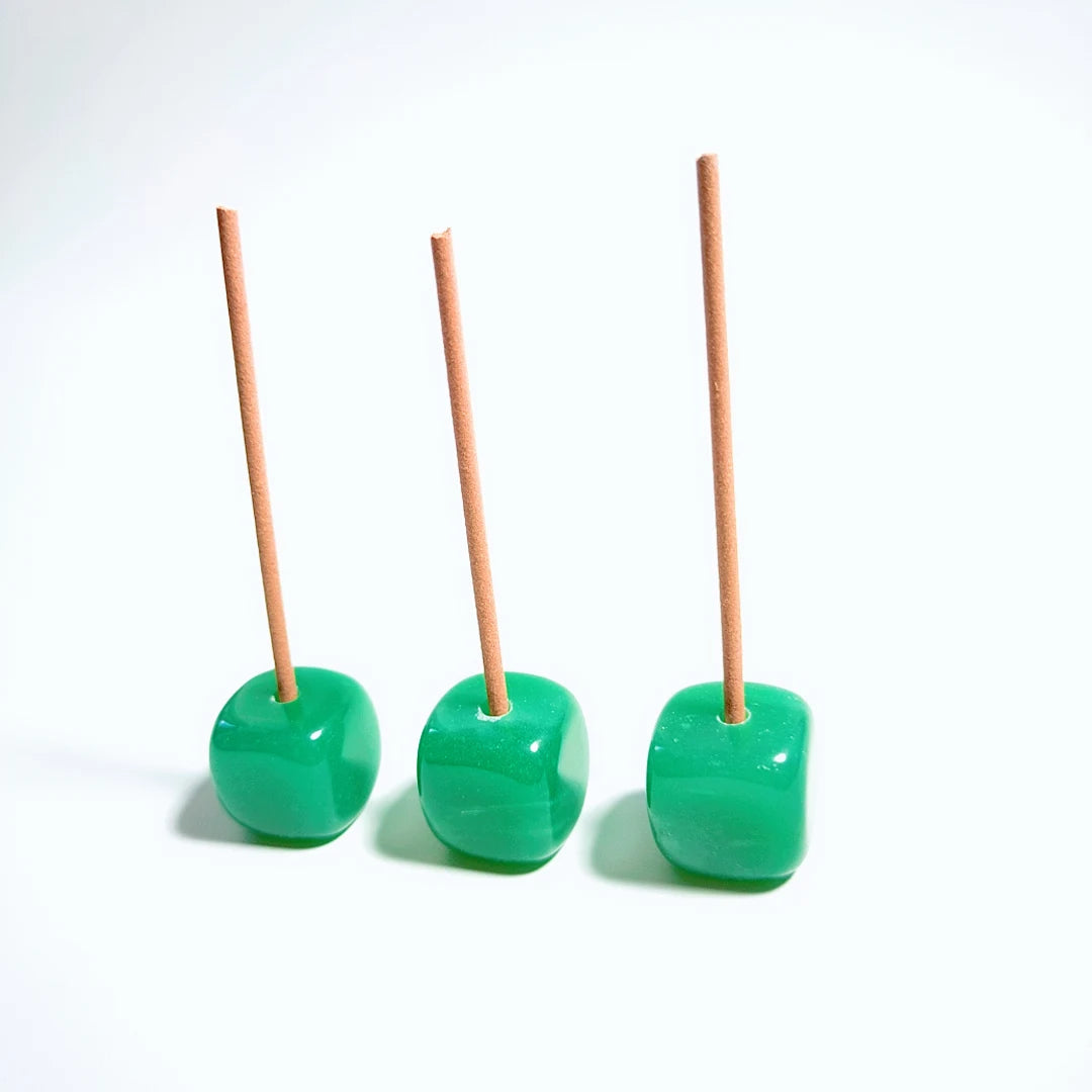 Huiying Arrival Decorative Religious Green Aventurine Jade Incense Stick Holders Stand