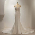 Jancember QD06236 Illusion Sleeveless Gorgeous Beautiful Mermaid Wedding Dress