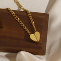 Dreamshow Magnetic Heart Necklace 18K Gold Plated Stainless Steel Pendant Necklace for Women