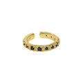 VIANRLA Blue Cz Stone Ring Gold Plated dainty Ring Sterling Silver 925 for Women