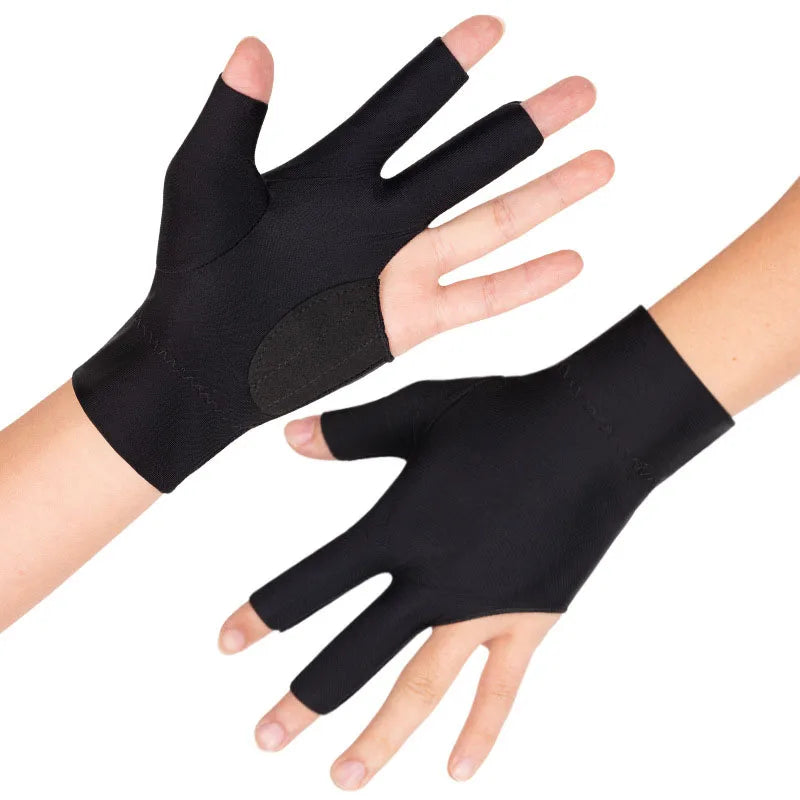 Unisex Summer Breathable Nylon Custom 3 Fingers Snooker Cue Shooters Pool Accessory Billiard Gloves