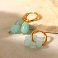 2022 New Arrival Fashion Stainless Steel Earring Jewelry Elegant Asymmetric Teardrop Stone Drop Earrings for Women Girls
