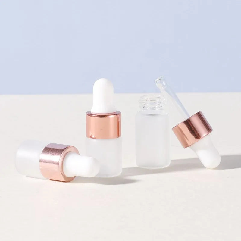 1ml 2ml 3ml 5ml Frost Cosmetic Essential Oil Glass Dropper Bottle New Vial Glass Bottle With Dropper for Mini Serum Sample