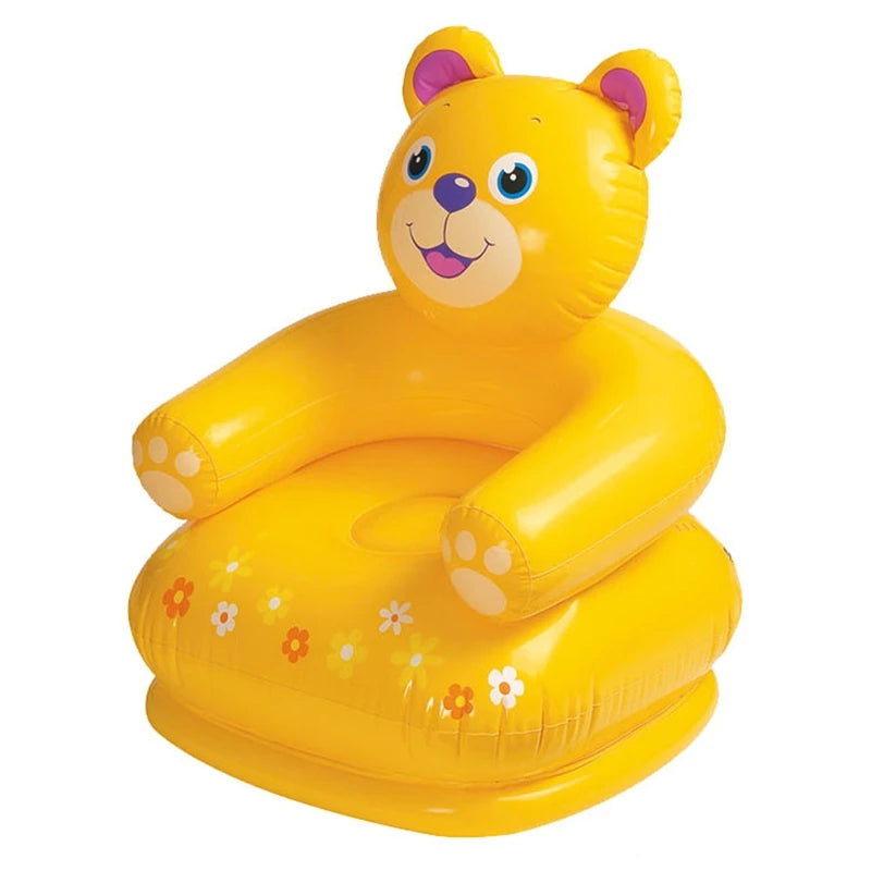 Waterhan Cute Portable Cartoon Animal Inflatable Exercise Ball for Children 3-8 Years Old PVC Outdoor Use 105.5cm 20kg+ Capacity MegaBDM