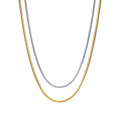 Trendy Simple Basic Herringbone Women Fashion Jewelry Gold Plated Stainless Steel Snake Chain Necklace