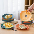 BPA Free Restaurant Party Dessert French Fries Sushi Dumpling Dish Chip and Dip Platter Plastic Snack Plate with Dipping Saucer