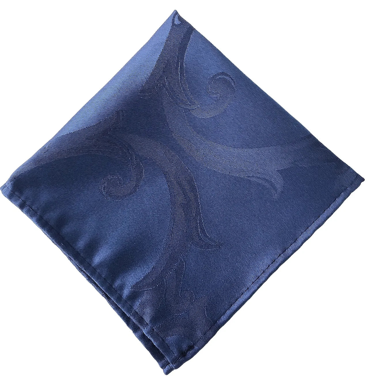 Jacquard Damask Polyester  Navy Blue Fabric Dinner Table Napkins for Restaurants