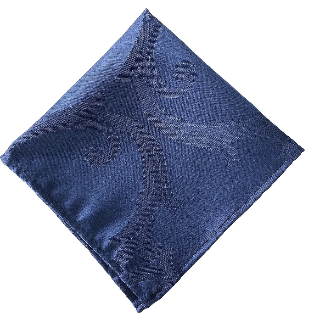Jacquard Damask Polyester Navy Blue Fabric Dinner Table Napkins for Restaurants