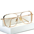 Wholesale Diamond Face Shape Optical Metal Frame Glasses Fashion Round Large Clear Rose Gold Double Bridge Made Monel Material