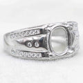Sterling Silver 7*9mm Semi Mount Men's Ring Frame Empty Blank Claw Setting S925 Base Holder Without Center Stone for DIY Inlay