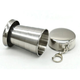 Stainless Steel Folding Cup Retractable Folding Cup Blackjack Cup for Drinking Tea