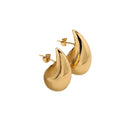 Trendy Big Thick Lightweight Teardrop Hoops Earrings Waterproof Hypoallergenic Gold Plated Stainless Steel Chunky Fashion Hoops