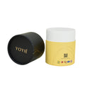 Luxury gold foil cardboard cosmetic cylinder Packaging Handmade Customized Art Logo paper candle round box