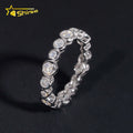 Hot Selling  Band Ring S925 Sterling Silver Iced Out Eternity Ring Luxury Inlay Moissanite Diamond Classic Design