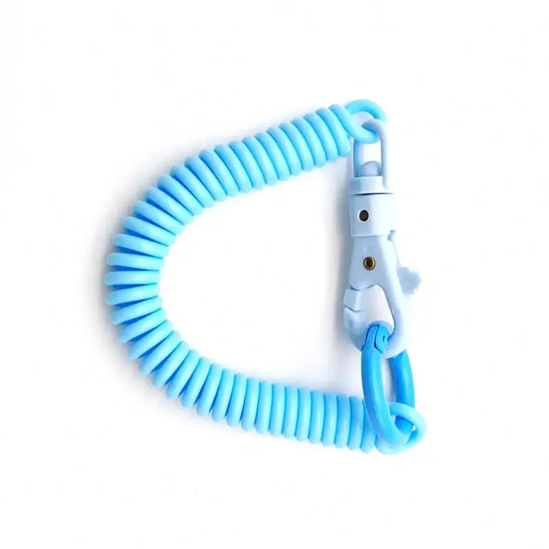 Theftproof Anti-lost Stretch Cord Safety Lanyard Key Ring with Lobster Clasp Multi Color Spiral Retractable Spring Coil Keychain