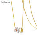 LUOTEEMI New Design Hip-hop Style Circle Shape Long Chain Clear a AA CZ Stone Pendant Necklace for Girl Party Gift