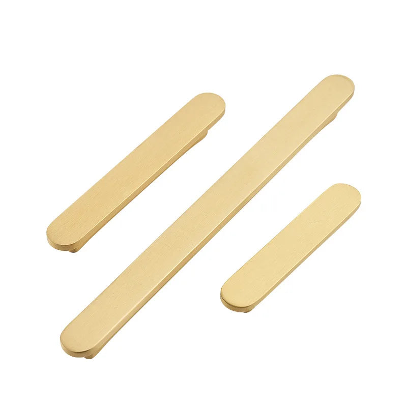 Luxury Gold Copper Handle Kitchen Solid Brass Knurled Cabinet Door Bar Pulls Handles