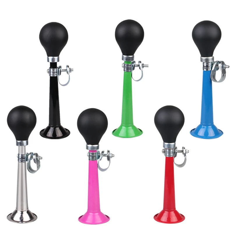 7inch Metal Retro Bicycle Air Horn With Silicone Squeeze Bulb for 0.9in Handle Bar MTB Road Bike Bell