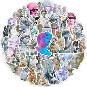 50Pcs Personalized Art Plaster Model Graffiti Stickers for Gift Laptop Bottle Vinyl Vintage Stone Sculpture Sticker