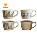 Nordic Handmade Mugs Japanese Style Hand Painted Flower Creative Gift Ceramic Tea Cups Wholesale