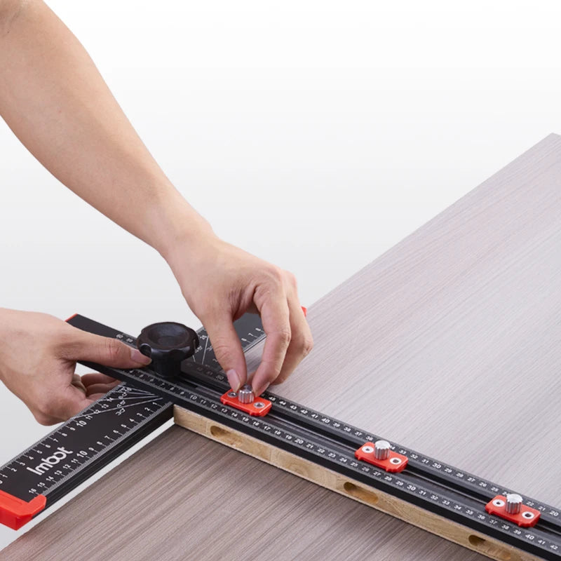 Imbot Wood Work Ruler Locator Manual Tools for Wood Punching Assistance / Folding Square Tool