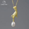 18K Gold Plated  Natural Pearl Hand Necklace Chain 925 Sterling Silver for Ladies Luxury Gift Party  Fine Jewelry for Women