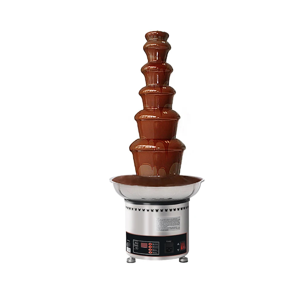 GZKITCHEN Commercial Party Chocolate Fountain 6-Tier Stainless 5kg Electric 110V/220V/240V Waterfall Style for Flour Mill