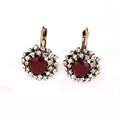 Europe and America Fashion Retro Round Earring Hook Zircon Earring Wholesale