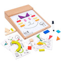 Montessori Educational Creativity Wooden Puzzle Writing Drawing Board Blackboard Toys Magnetic Blackboard DIY Kids Jigsaw Puzzle