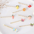 Sweet Dripping Oil Fruit Butterfly Bear Daisy Lips Lemon Carrot Hairpin Cute Small Fresh Bow Hair Clips for Girl