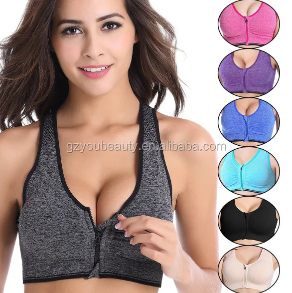 Wholesale Plus Size Women's Breathable Quick Dry Eco-Friendly Seamless Spandex/Nylon Anti-Bacterial Sports Bra for Yoga