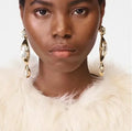 Fashion Bohemian Multilayer Geometric Alloy Acrylic Tassel Earring New Colorful Women Geometric Resin Drop Earrings