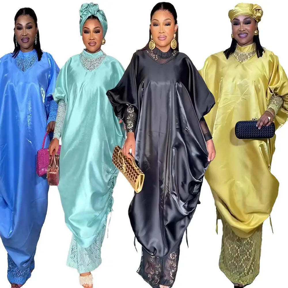 New Boubou Women Pictures of Dresses African Africa Hooked Cloak Boubou Dress Modest Lacy Underwear Modern African Dresses 2024