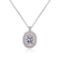 Wholesale Fine 925 Sterling Silver and Gold Plated Jewelry Lab Grown Diamond Oval Cut 1CT Moissanite Pendant Engagement Necklace