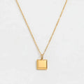 Fenny 18K PVD Plated Permanent Minimalist Square Block Pendant Necklace for Women Stainless Steel Jewelry Wholesale