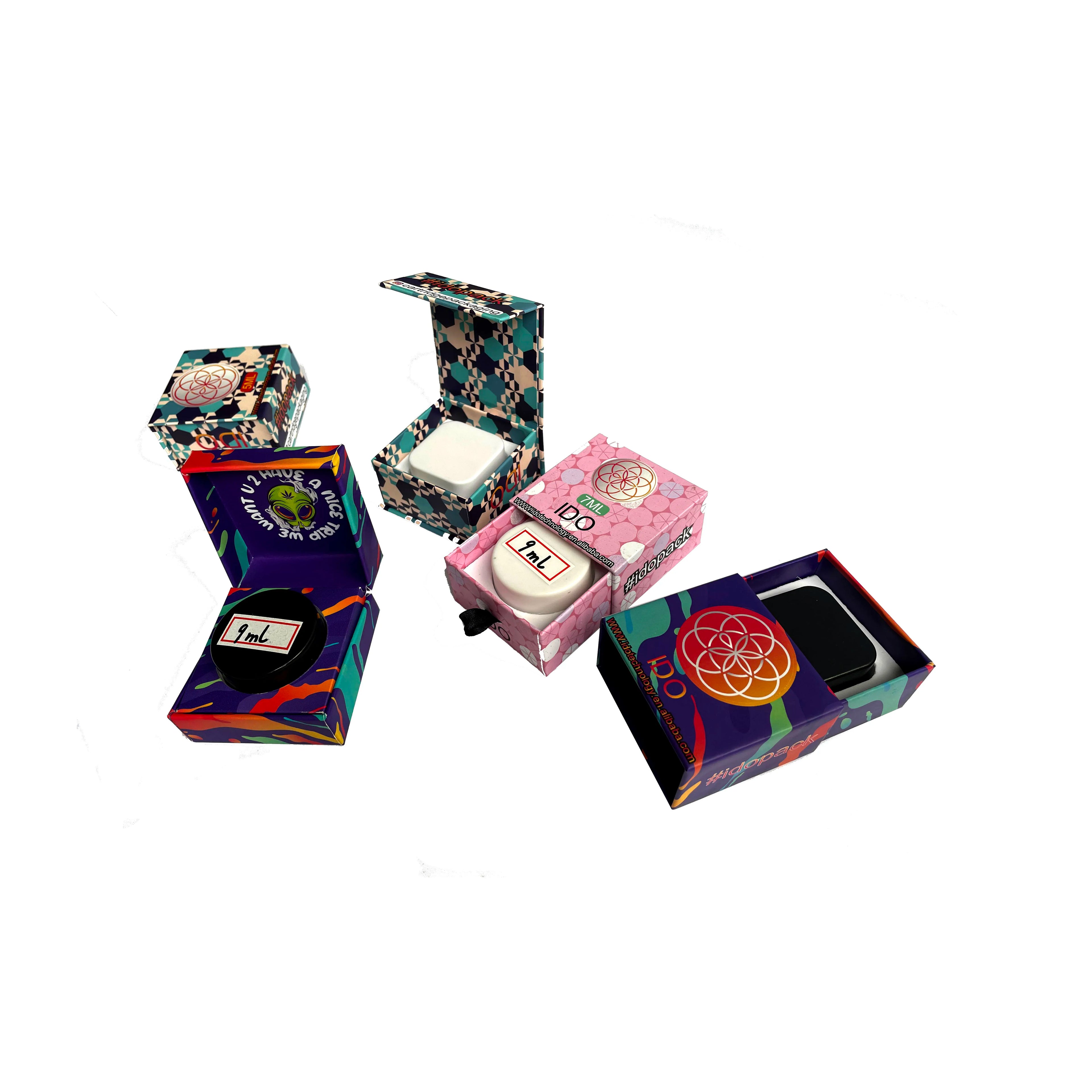 OEM Printing Concentrate  Jar Boxes Custom  Glass Jar Packaging Container Jar Paper Boxes