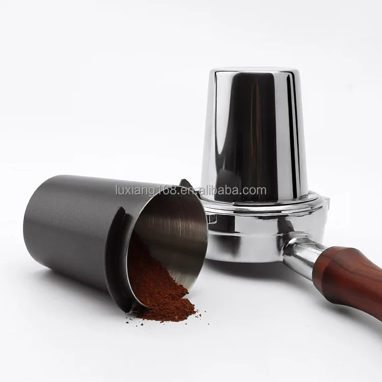 Coffee and Kitchen Accessories Stainless Steel Espresso Coffee Tools for Portafilter Silver/black 51/58mm Coffee Dosing Cup