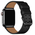 Dropshipping Genuine Leather Black Watch Bands for Sale Double Buckle Real Leather Watch Straps 42mm/44mm/45mm/49mm for Iwatch