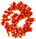 5 Pack Artificial Maple Leaf Garlands 7.9 Ft/Piece Autumn Hanging Fall Leave Vines for Indoor Outdoor Wedding Thanksgiving
