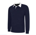 Plain Cotton Casual Sports Work TOP Men's Long Full Sleeve Classic Rugby Shirt