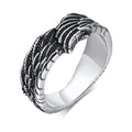 Vintage Stainless Steel Wing Finger Ring Jewelry Dainty Feather Rings Men