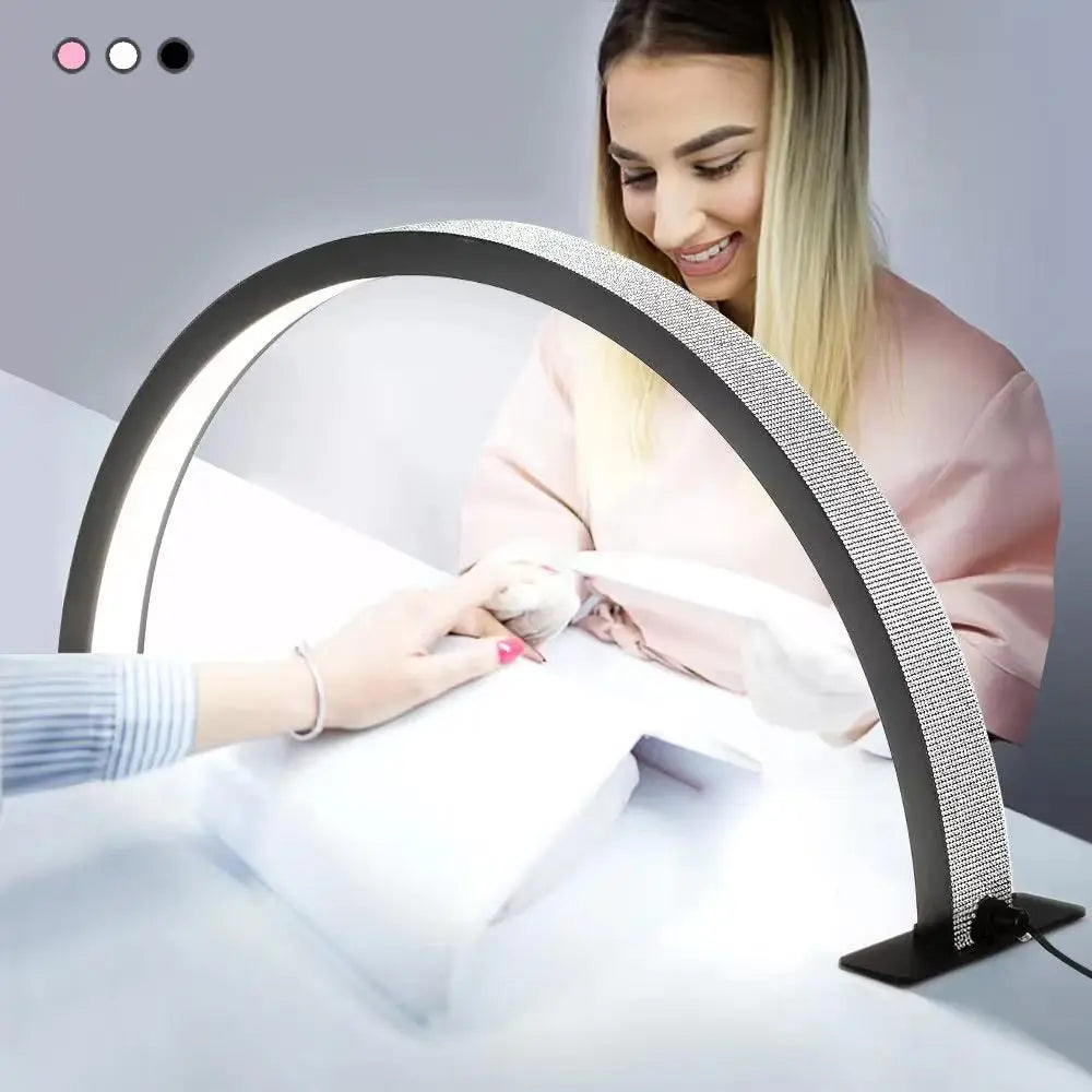 New Design 750mm Large Size Diamond Round Crystal Acrylic Modern Table Lamp Moon Led Nail Lamp Half Moon Nail Lamp