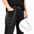 New 3 Layer Pocket Key Chain Pants Trousers Pocket Chain With Star Hip Hop Punk Chain for Keys Wallet Jeans Pant