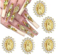 Glitter Luxury Zircon Crystals Metal Alloy Nails Jewelry Manicure Accessories Decoration 3D Diamond Virgin Mary Nail Charms