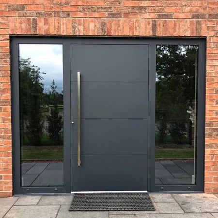 Modern Exterior Aluminum Glass Folding Double Entry French Doors with Double Tempered Glass and Thermal Insulation