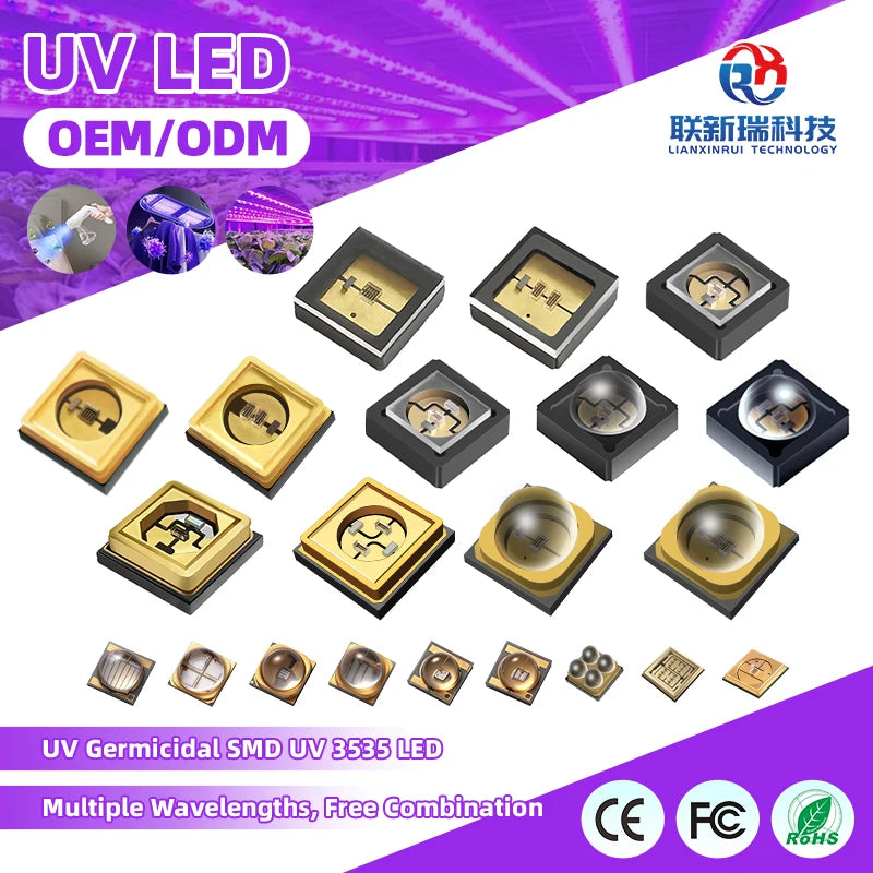 Uv Germicidal Lamp UV 3535 Purple Patch Sterilized 395nm Double Core Led Lamp Beads