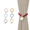 Home Furniture Decorative Pearl Curtain Tiebacks Buckle Rope Binding Holdbacks Convenient Drape Tie Backs Brown for Curtains